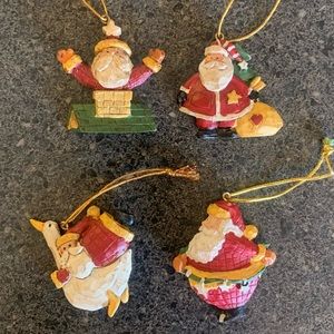 Set of 4 Hand Painted Letters To Santa Polystone Christmas Ornaments